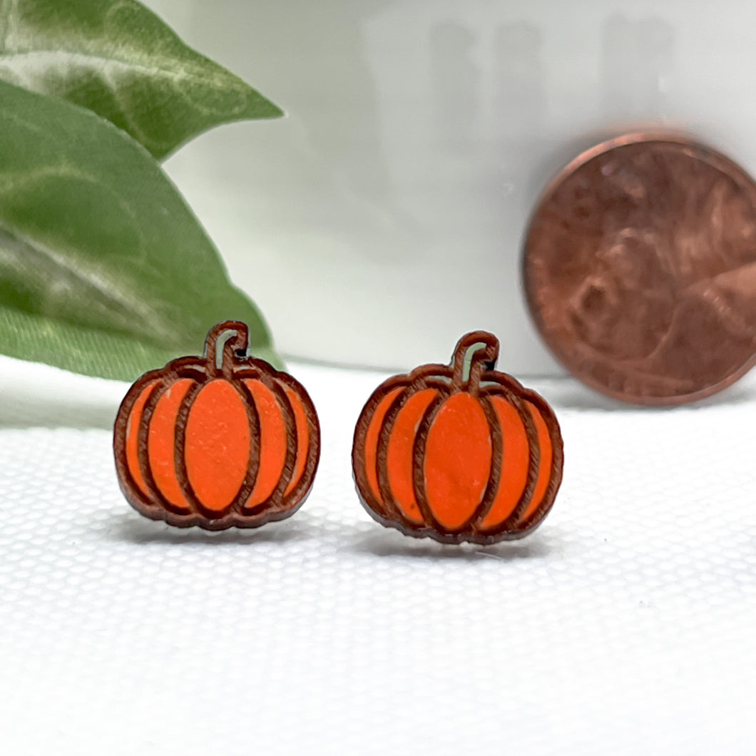 Hand painted pumpkin studs